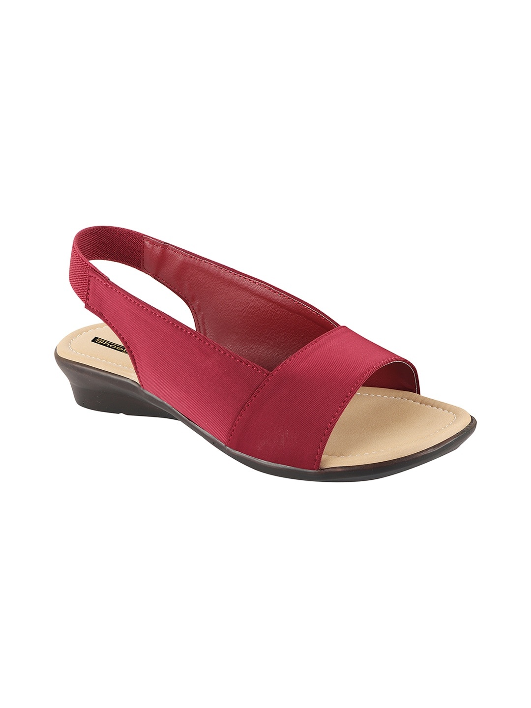 

Shoetopia Women Red Solid Fabric Open Toe Flats