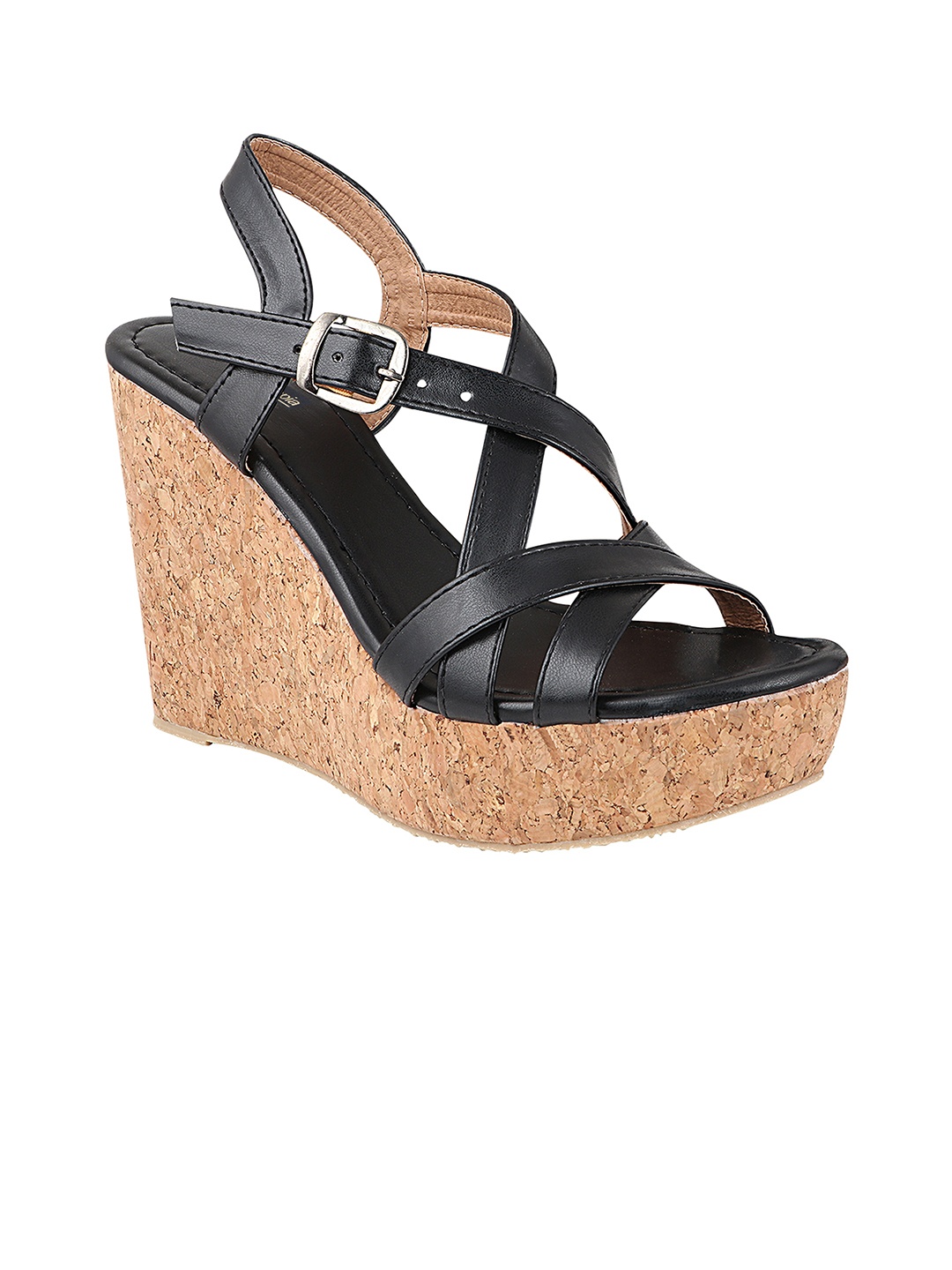

Shoetopia Women Black Solid Wedges