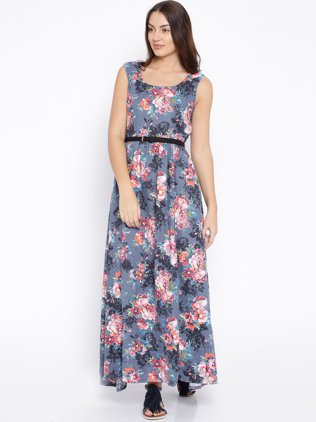 

Tokyo Talkies Blue Floral Print Maxi Dress