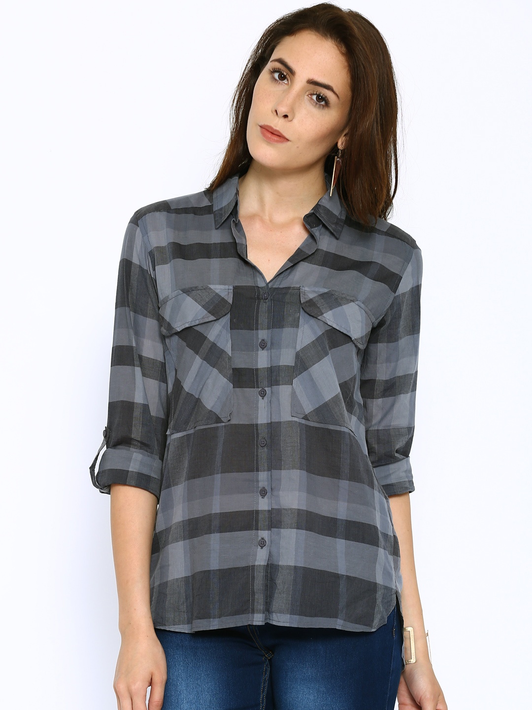 

Tokyo Talkies Grey Checked Shirt