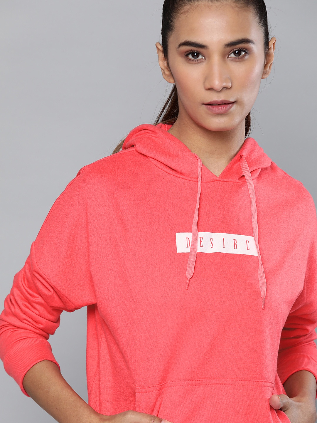

Kook N Keech Women Pink & White Printed Hooded Sweatshirt