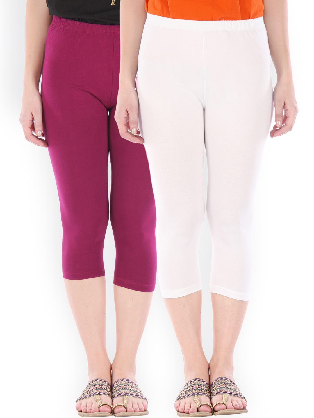 

Bitterlime Pack of 2 3/4th Leggings, Magenta