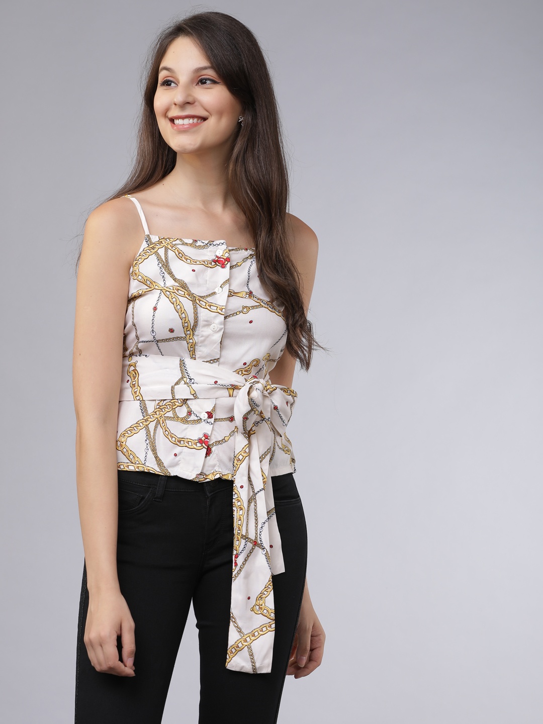

Tokyo Talkies Women White Printed Top
