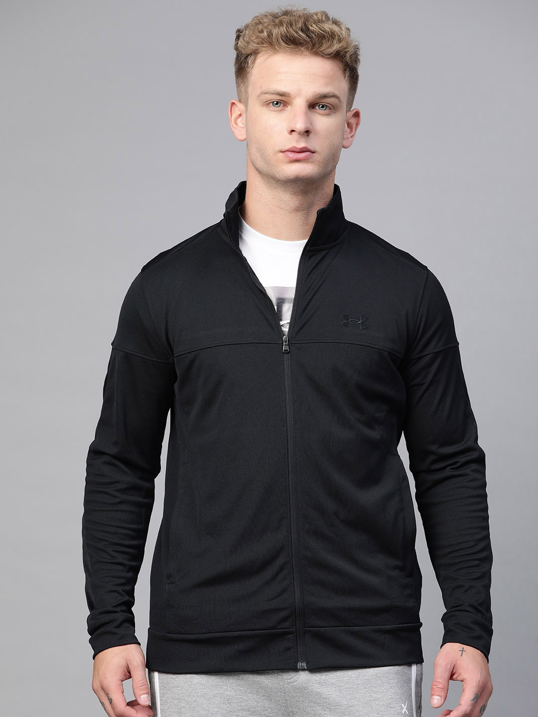 

UNDER ARMOUR Men Black Solid Pique Sporty Jacket