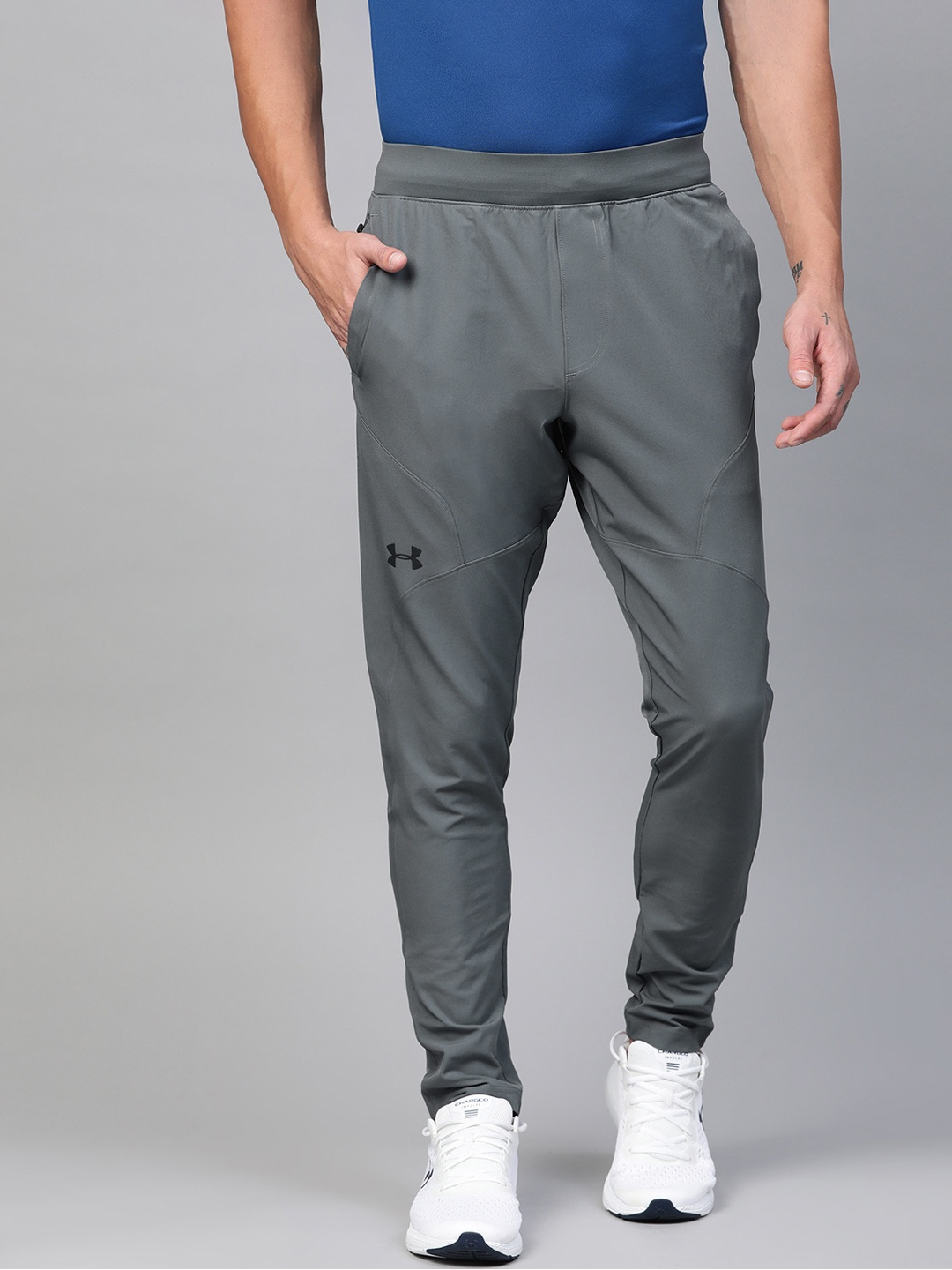 

UNDER ARMOUR Men Grey Unstoppable Tapered Training Track Pants