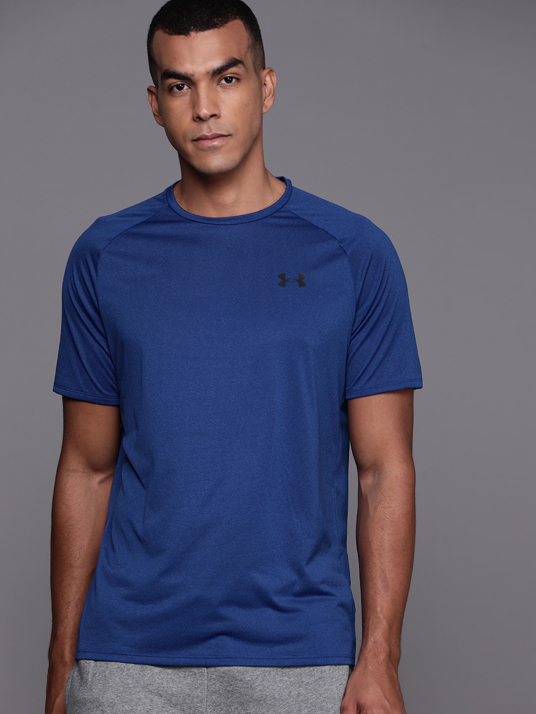 

UNDER ARMOUR Men Blue Self Design UA Tech 2.0 Short Sleeve Sustainable TShirt