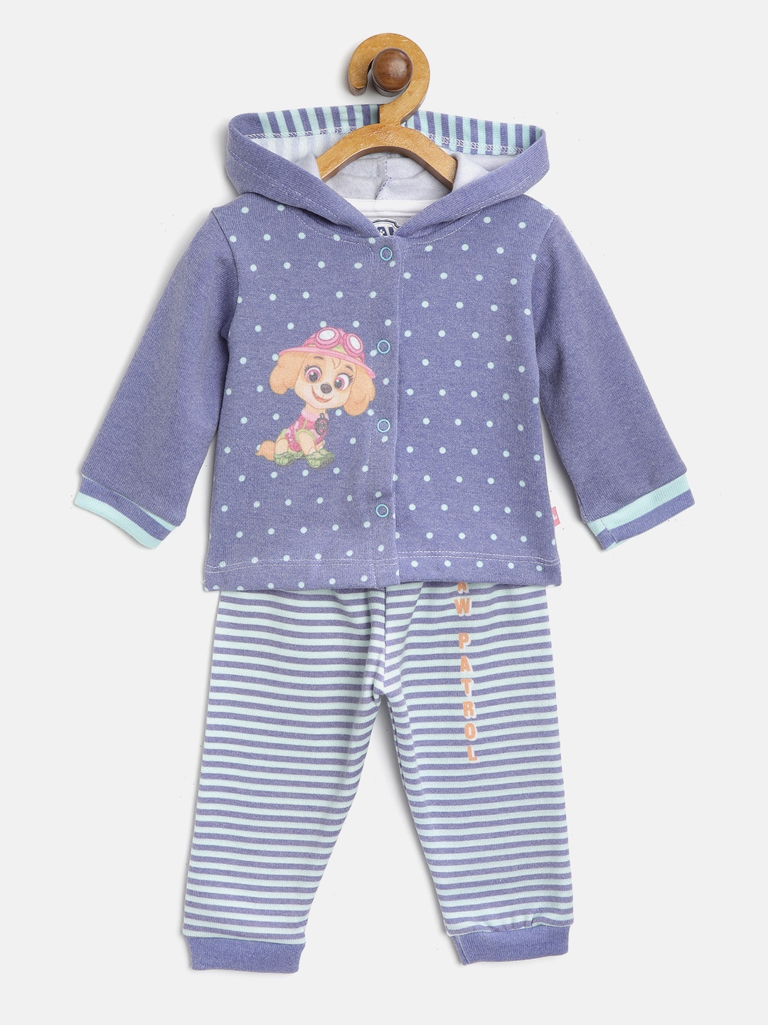 

Moms Love Girls Blue Printed Hooded Sweatshirt with Joggers