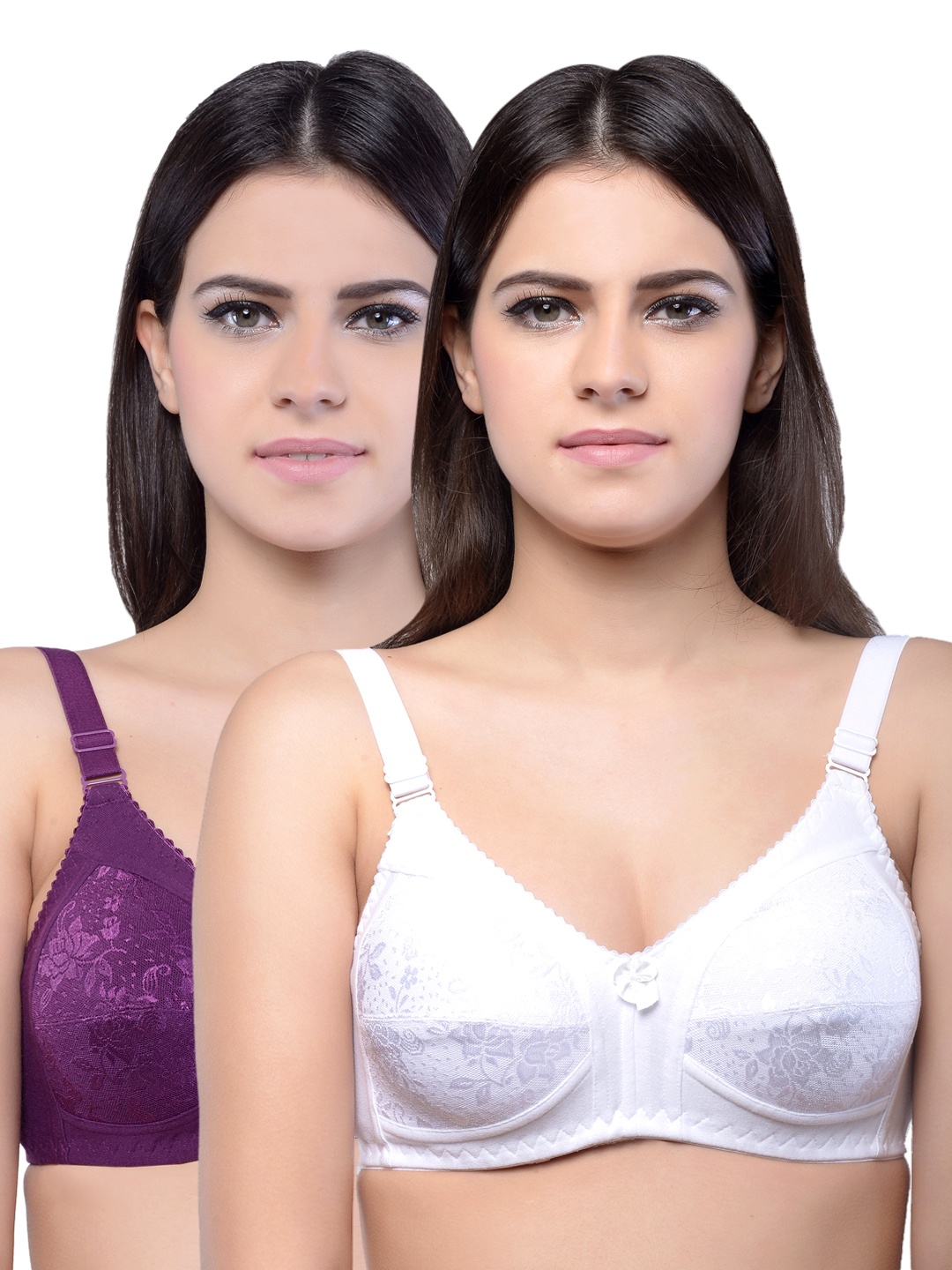 

Lady Lyka Pack of 2 Full-Coverage Bras, White