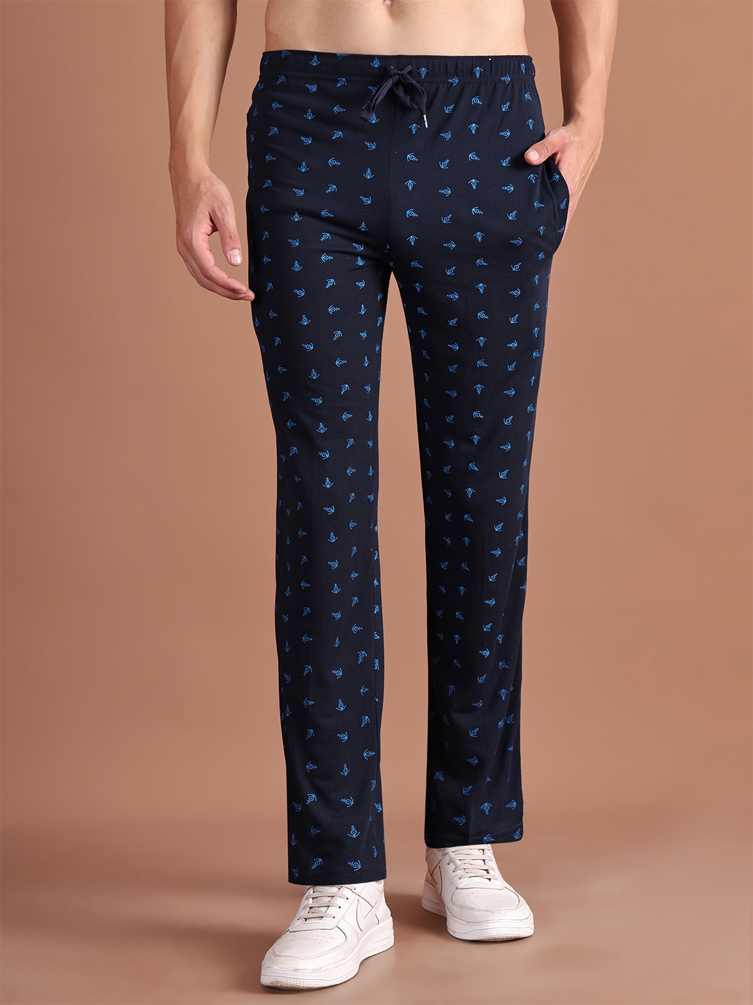 

VIMAL JONNEY Men Navy Blue Printed Track Pants