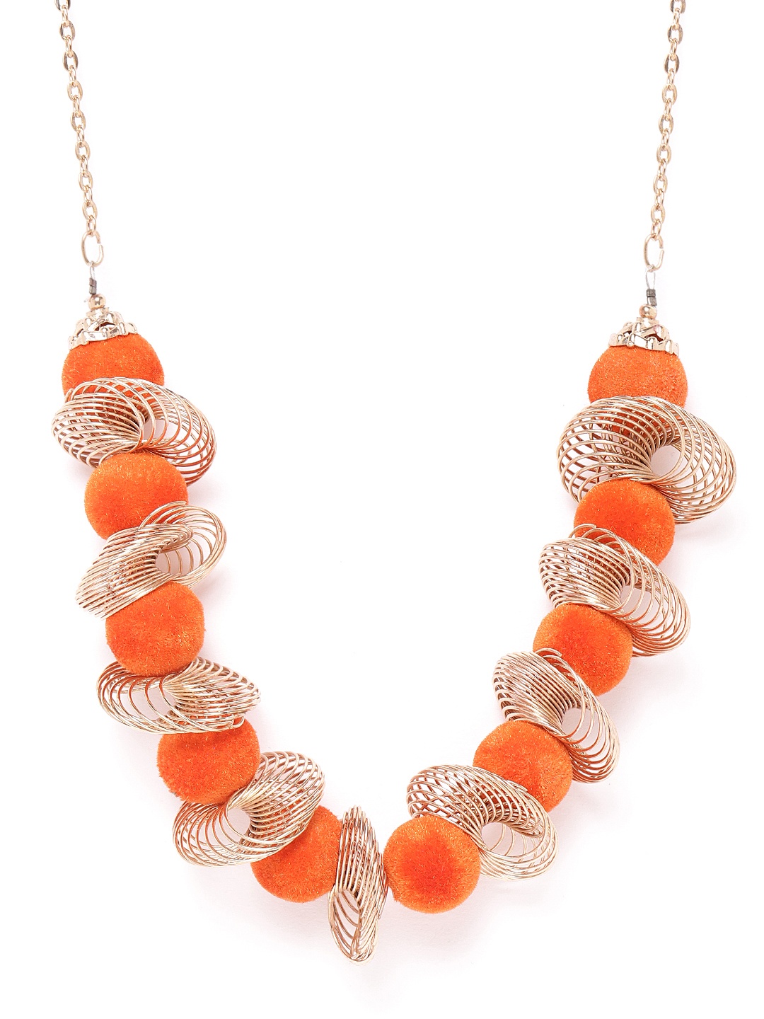 

Carlton London Women Orange Gold-Plated Beaded Handcrafted Necklace