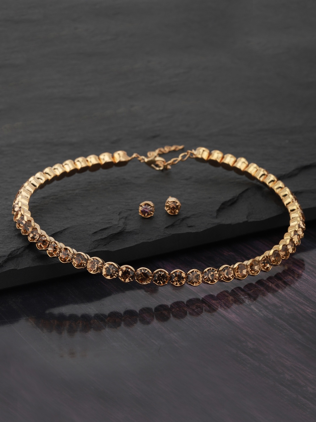 

Carlton London Gold-Plated CZ-Studded Jewellery Set