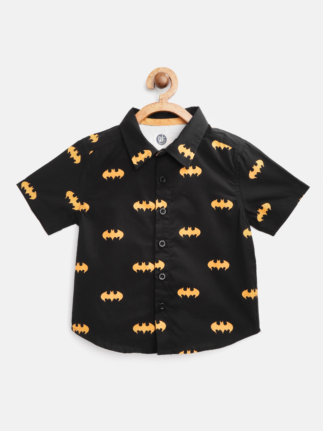 

YK Justice League Boys Black & Yellow Regular Fit Batman Print Casual Shirt