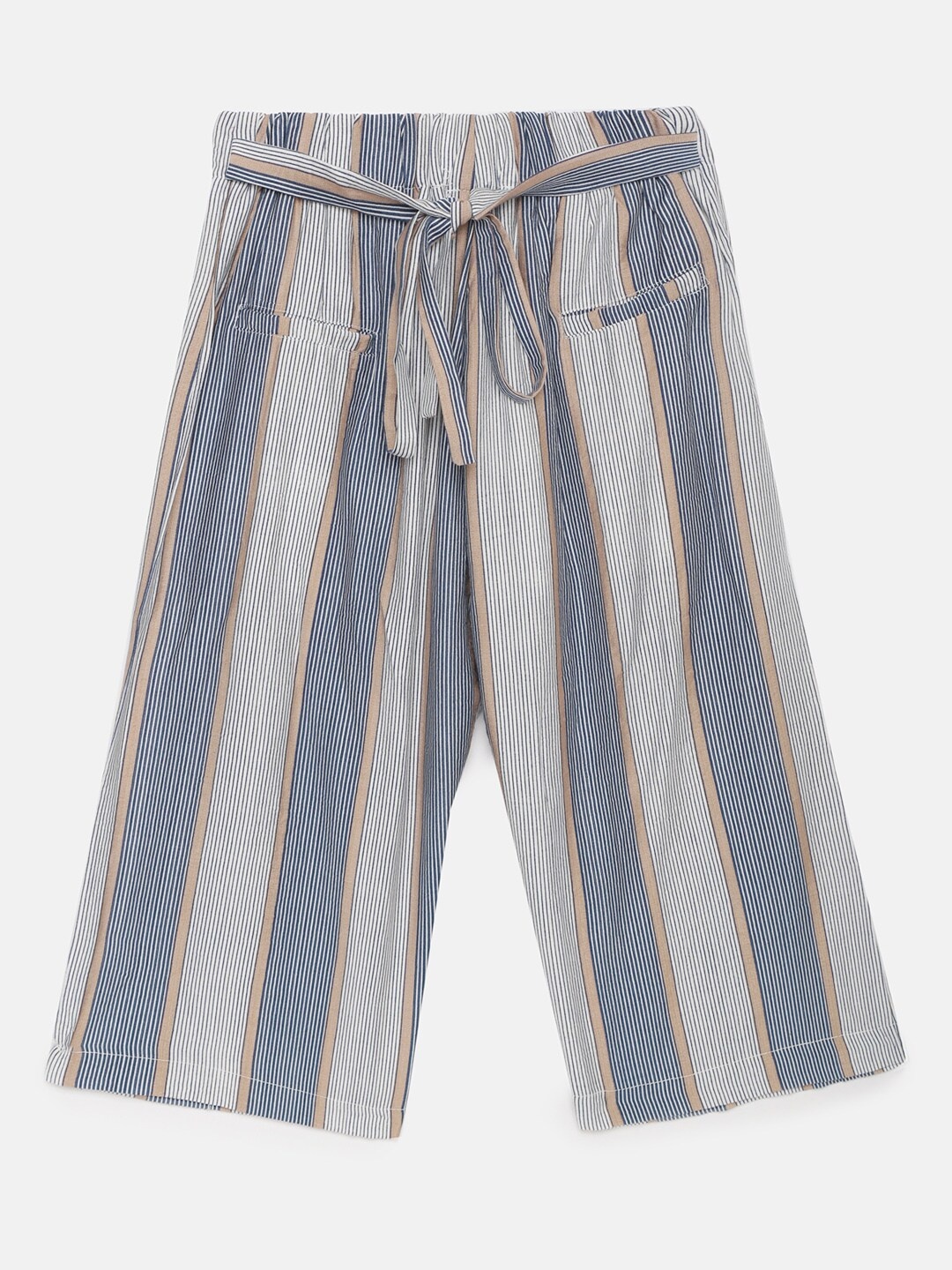 

Tiny Girl Blue & White Striped Straight Palazzos