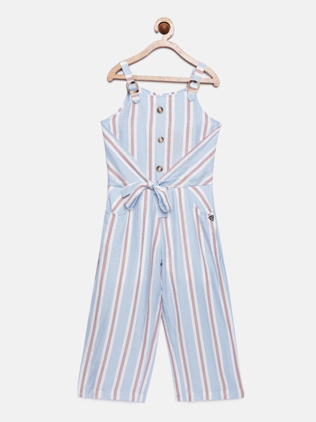 

Tiny Girl Girls Blue & White Striped Basic Jumpsuit