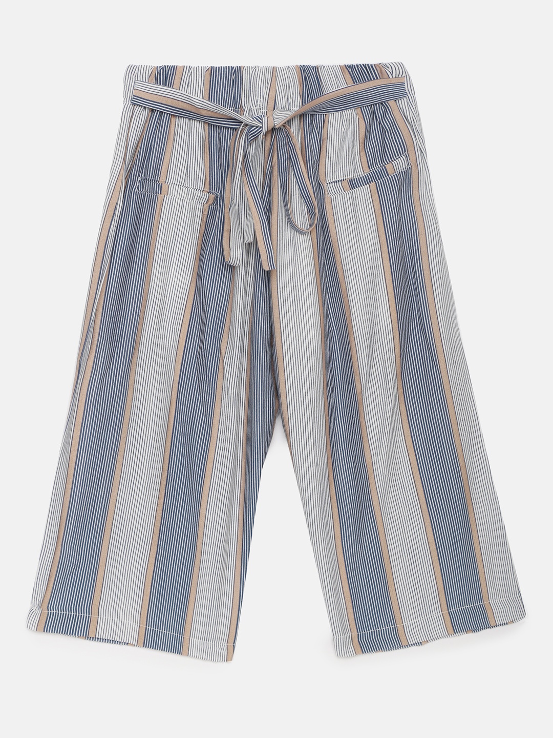 

Tiny Girl Girls Blue & White Striped Straight Palazzos