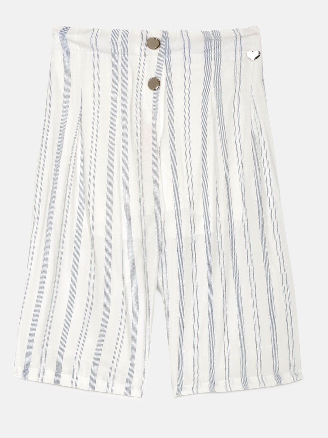 

Tiny Girl White & Navy Blue Striped Wide Leg Palazzos