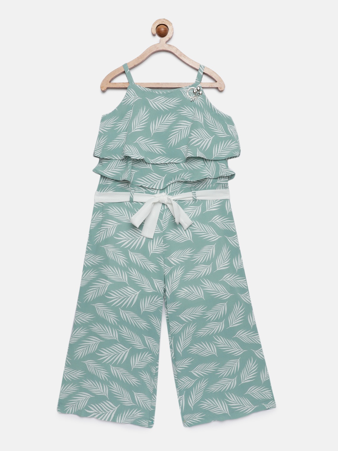 

Tiny Girl Girls Green Printed Basic Jumpsuit