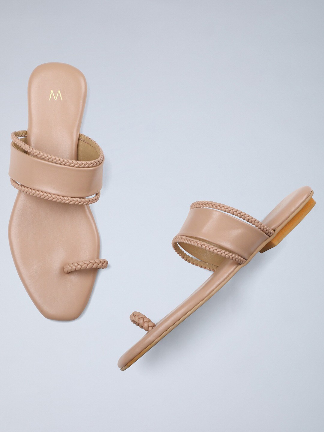 

W Women Pink Solid PU One Toe Flats