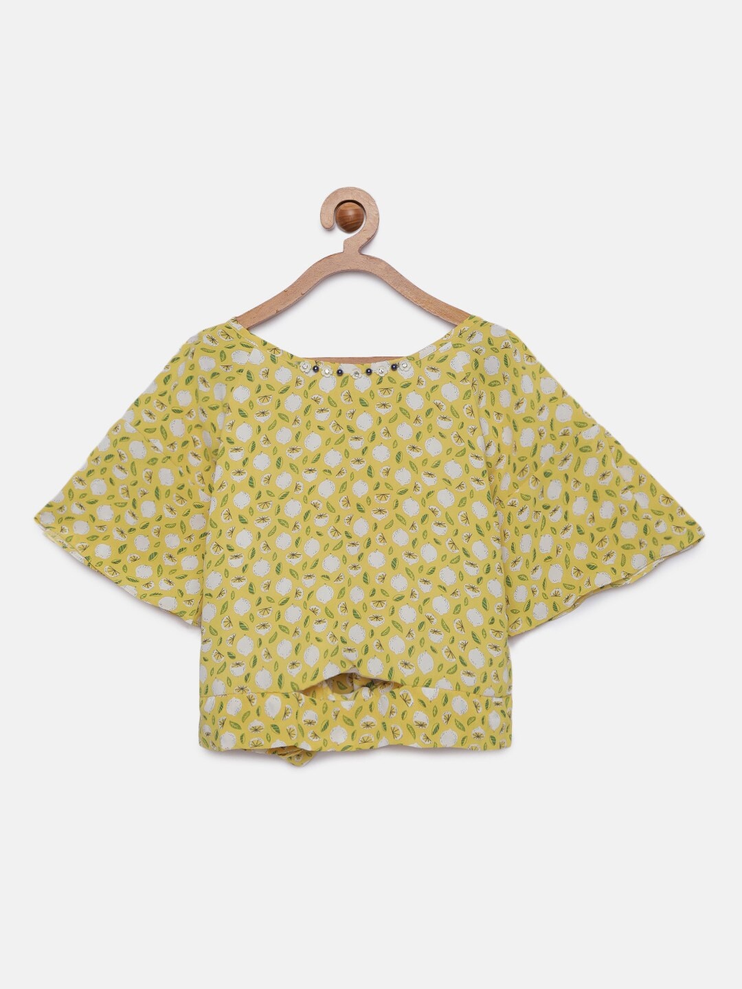 

Tiny Girl Mustard Yellow Printed Top