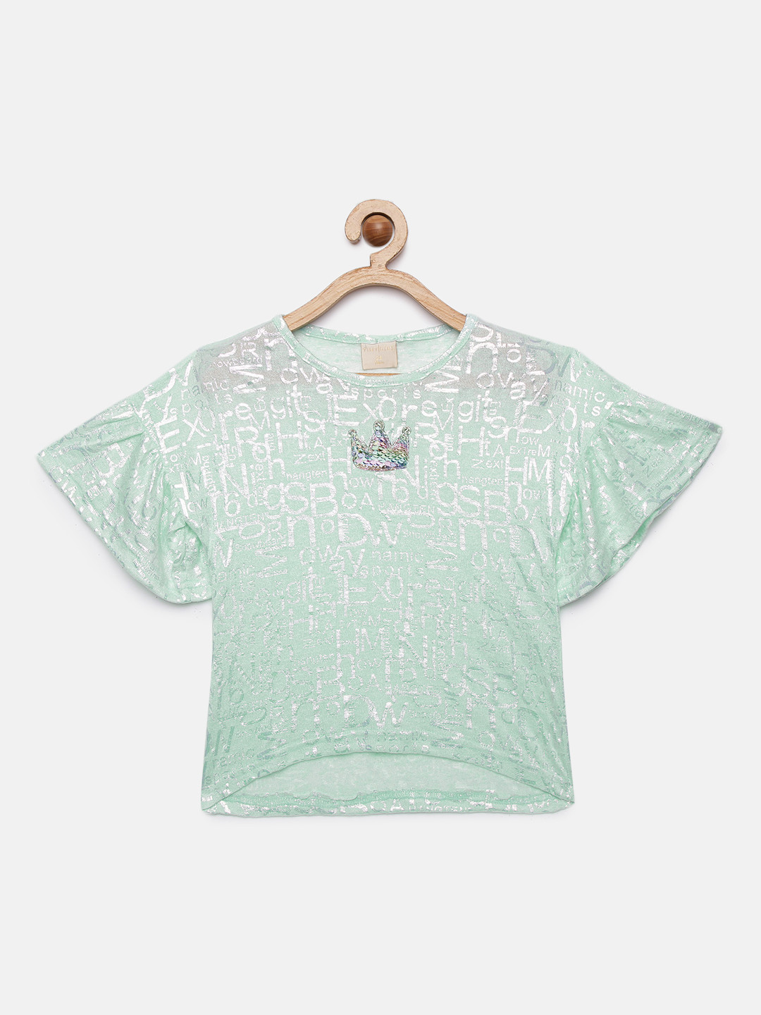 

Tiny Girl Green Printed Top