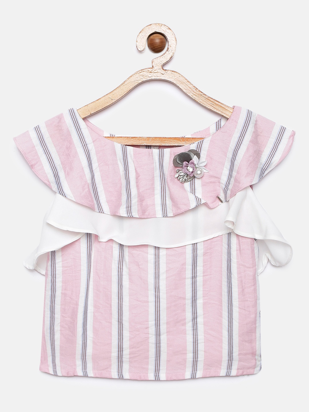 

Tiny Girl Pink & White Striped Top