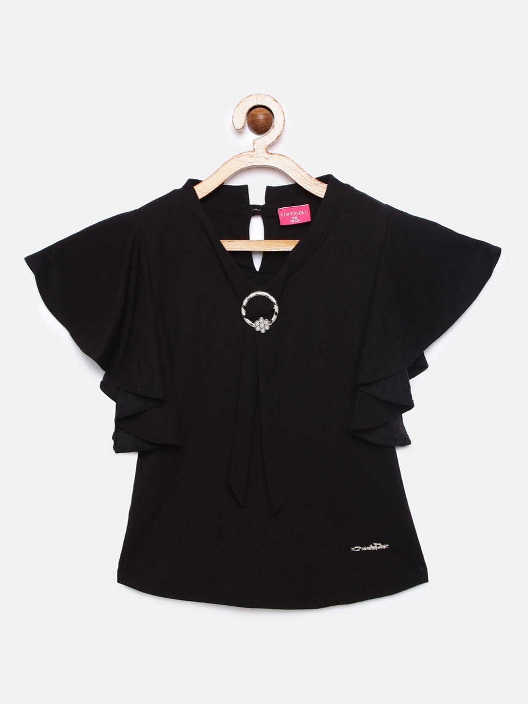 

Tiny Girl Black Solid Top