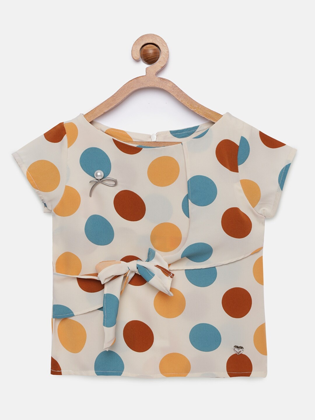 

Tiny Girl Beige & Brown Printed Top