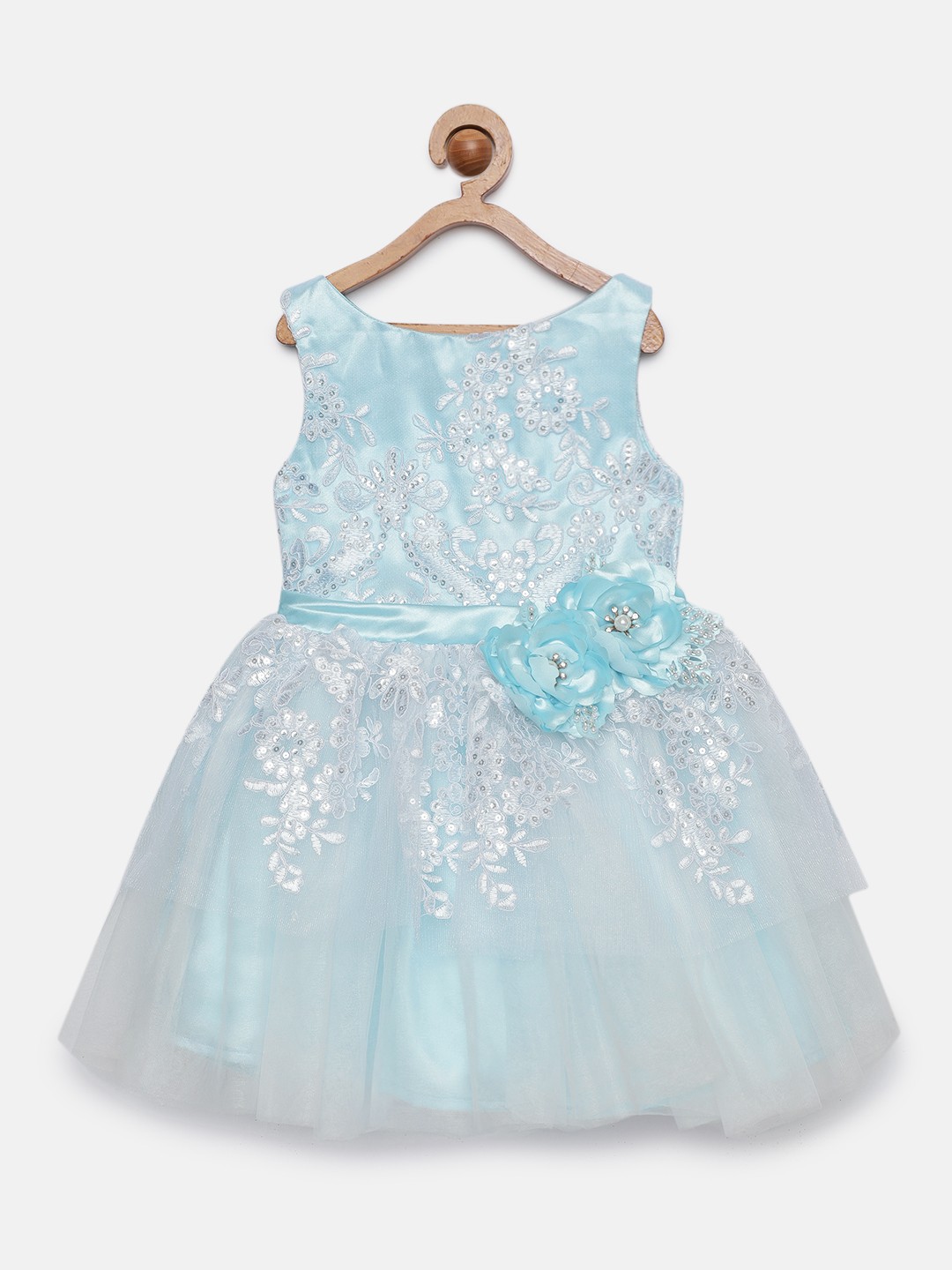

Tiny Girl Girls Blue Embellished Fit and Flare Dress