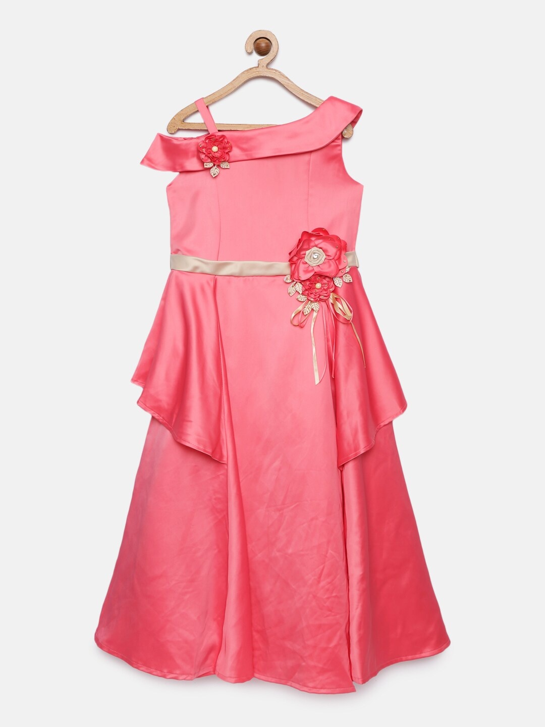 

Tiny Girl Red Solid Fit and Flare Dress