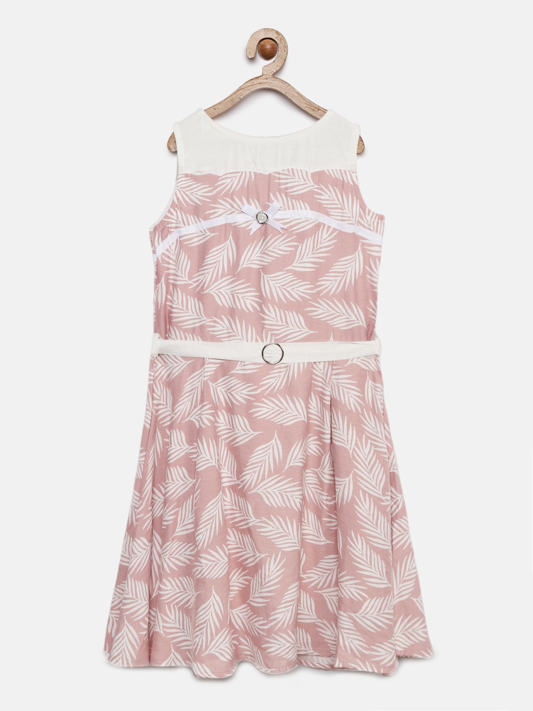 

Tiny Girl Pink & Off-White Printed Fit and Flare Dress