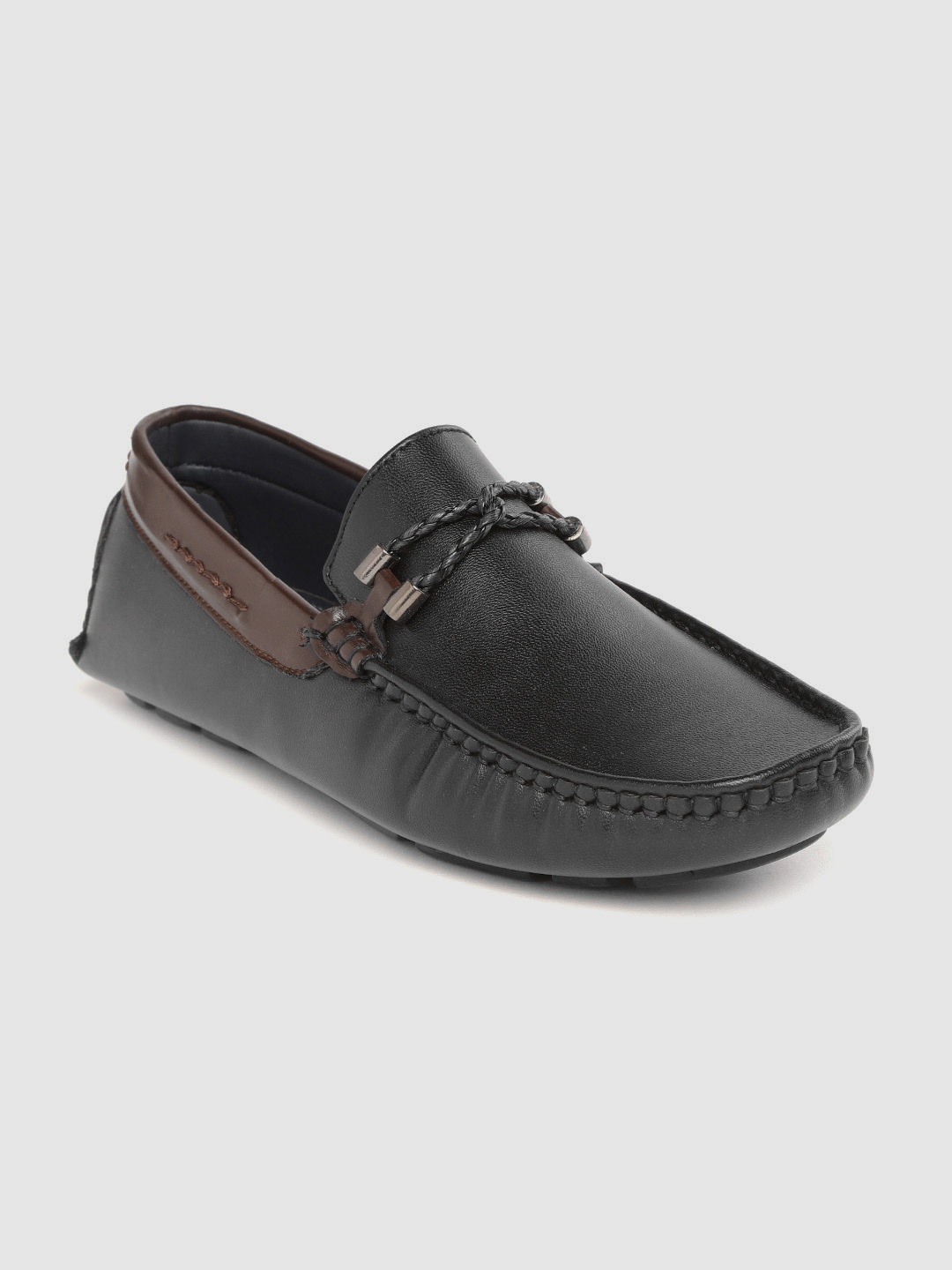

Mast & Harbour Men Black & Brown Solid Driving Shoes