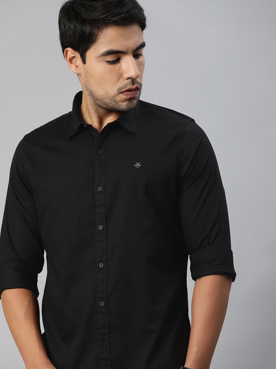 

WROGN Men Black Slim Fit Casual Shirt