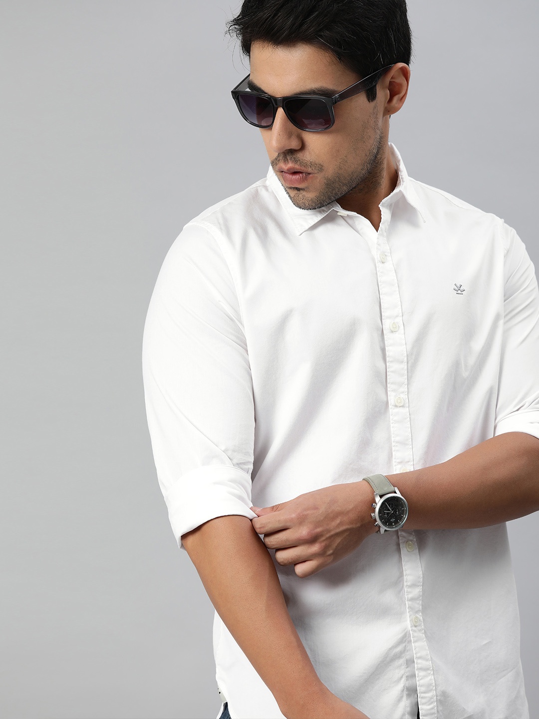 

WROGN Men White Slim Fit Casual Shirt