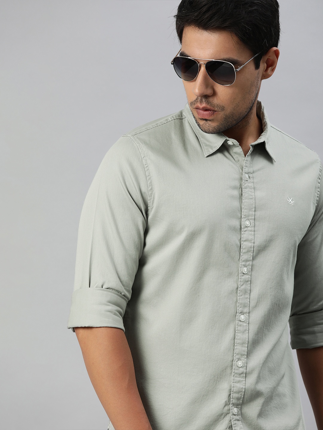 

WROGN Men Sea Green Slim Fit Casual Shirt