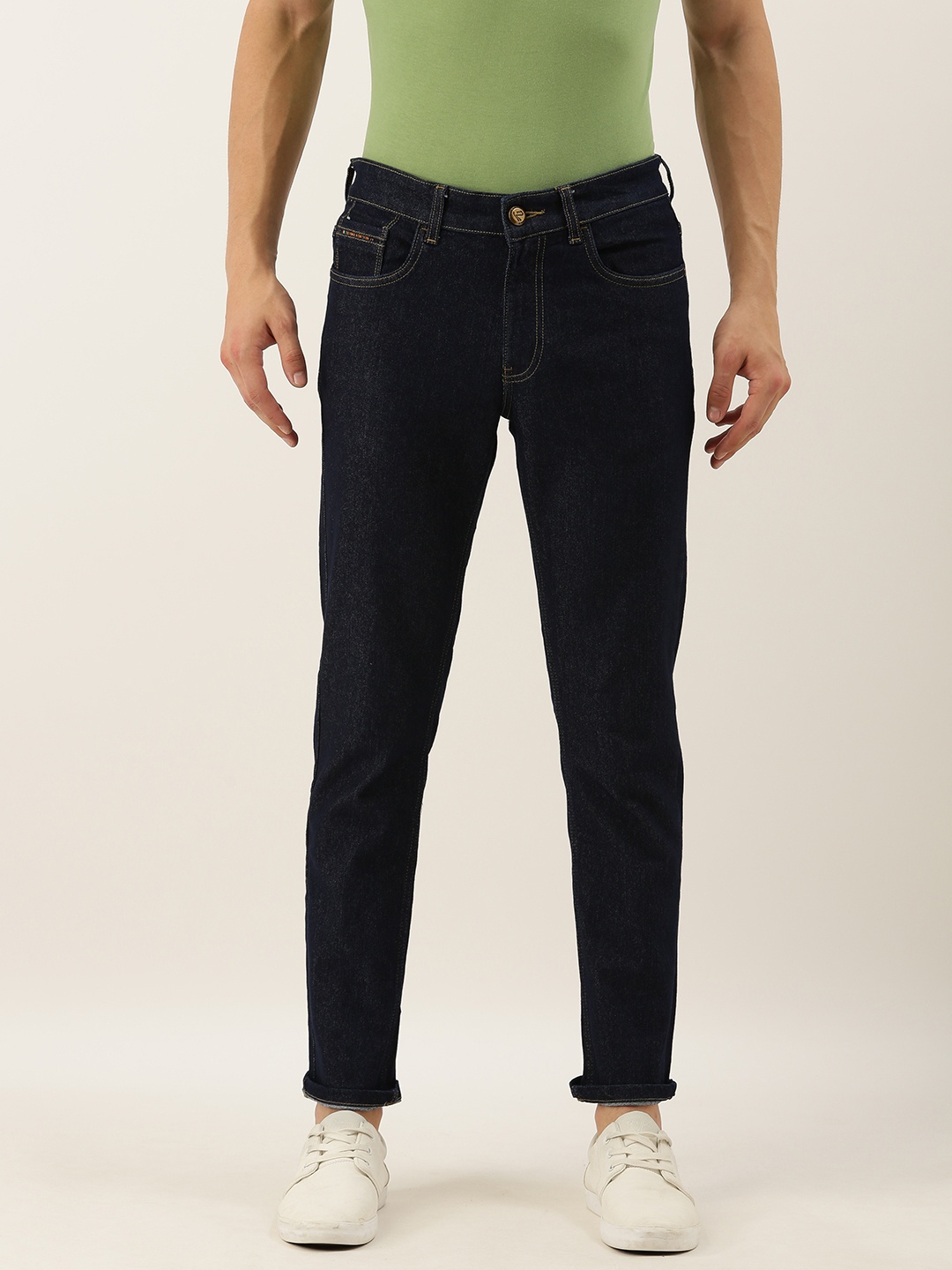 

The Indian Garage Co Men Blue Slim Fit Mid-Rise Clean Look Stretchable Jeans