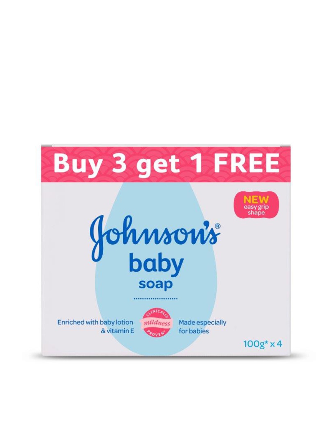 Johnsons Set of 4 Baby Soaps - 100 g each, White