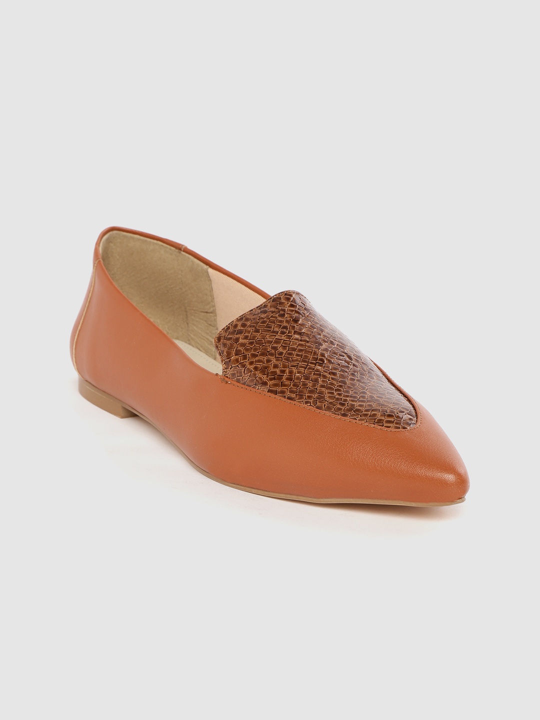 

Carlton London Women Brown Snakeskin Textured Slip-On Sneakers
