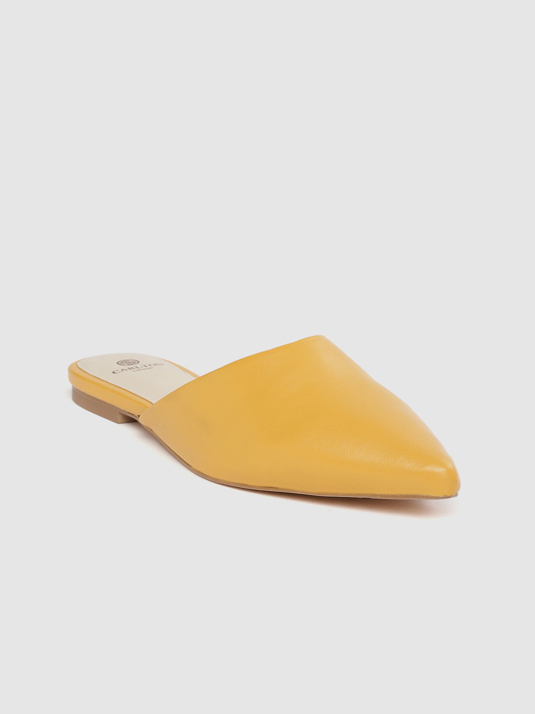 

Carlton London Women Mustard Yellow Solid Mules