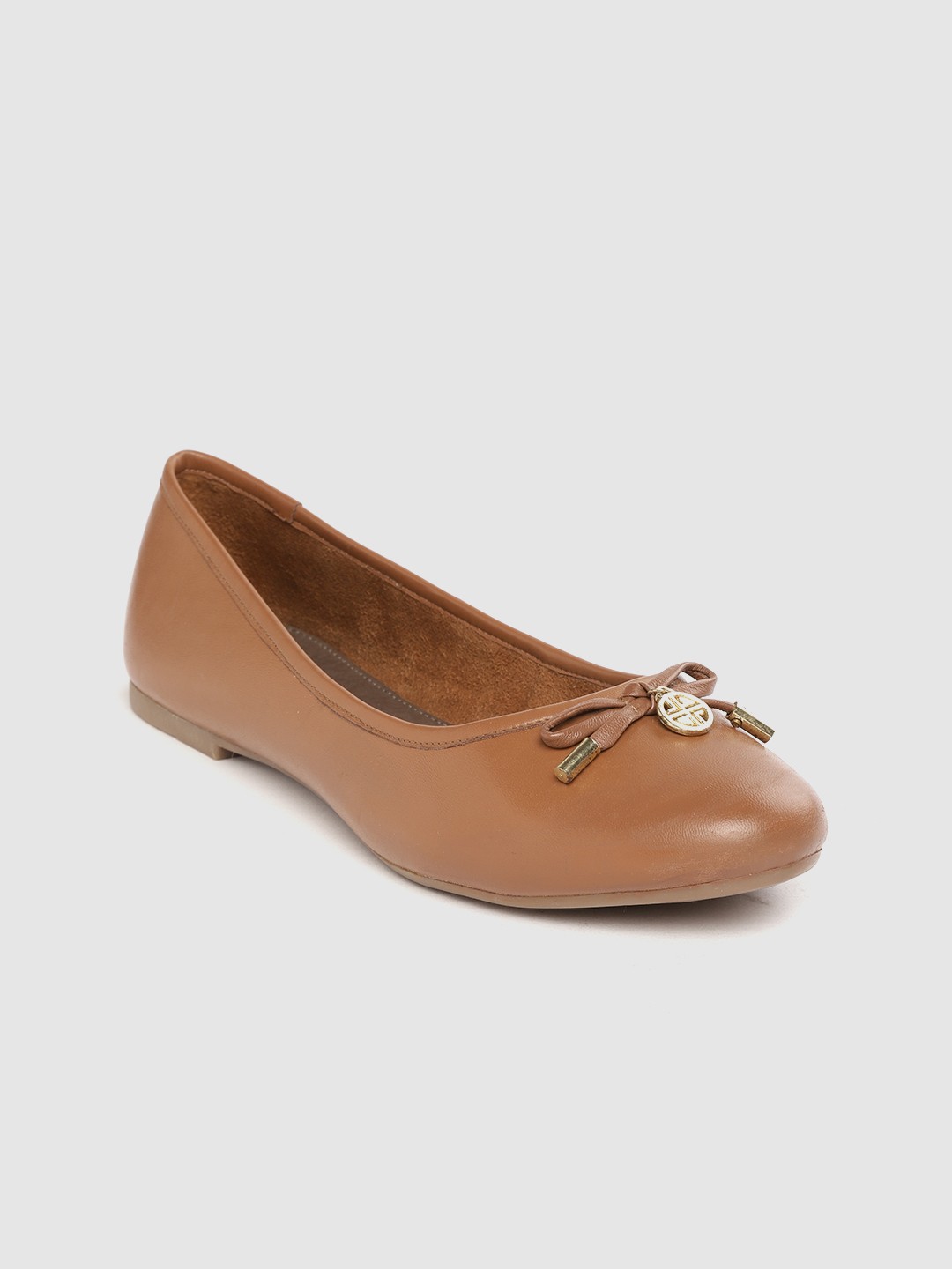 

Carlton London Women Brown Solid Leather Ballerinas
