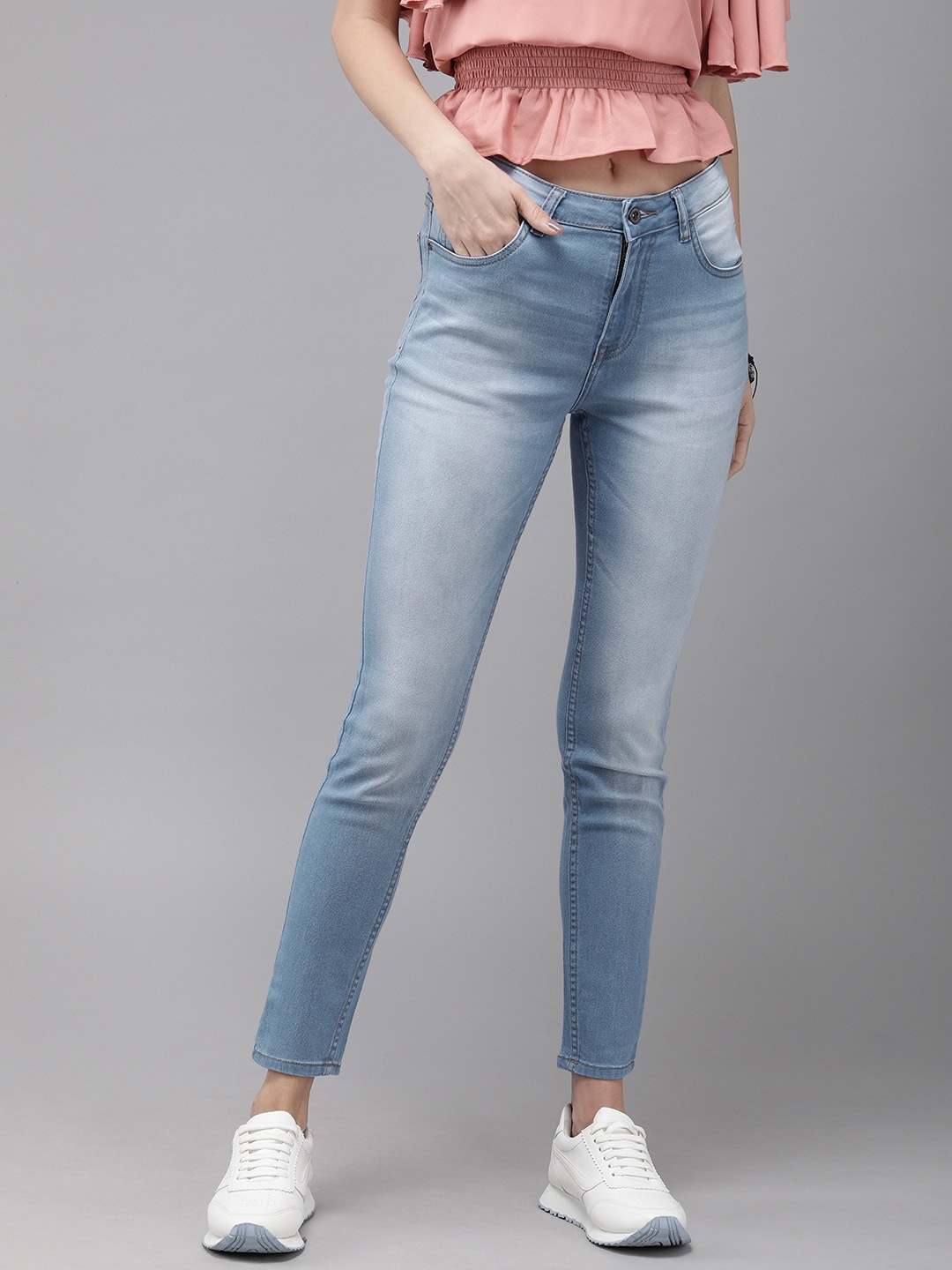 

Roadster Women Blue Skinny Fit Mid-Rise Clean Look Stretchable Jeans