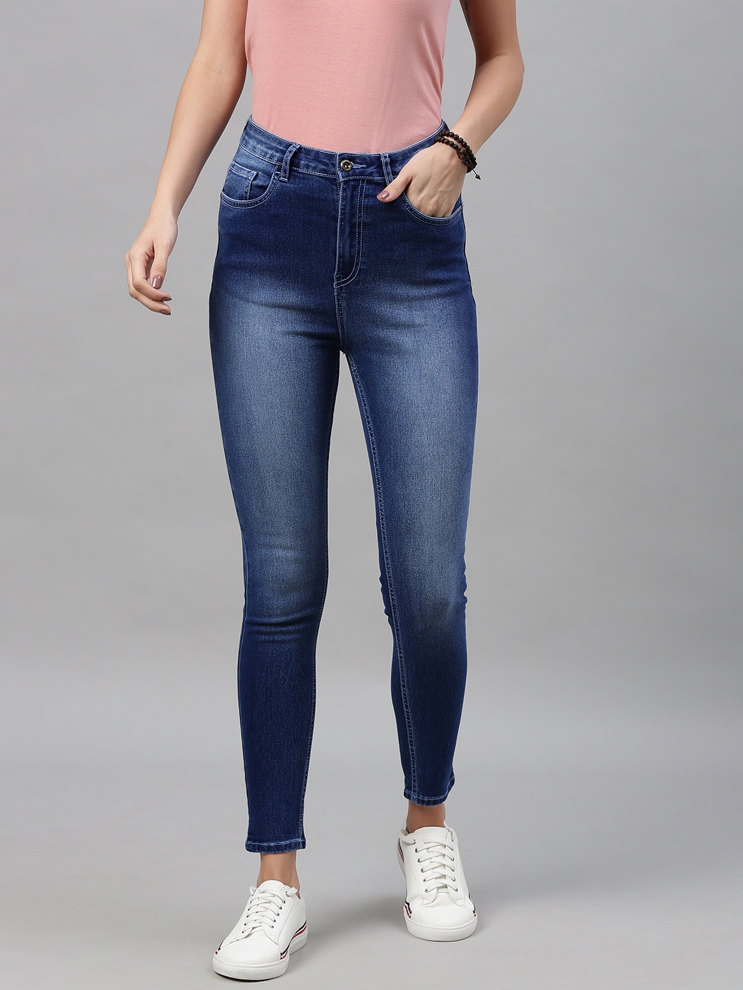 

Roadster Women Blue Super Skinny Fit High-Rise Clean Look Stretchable Jeans