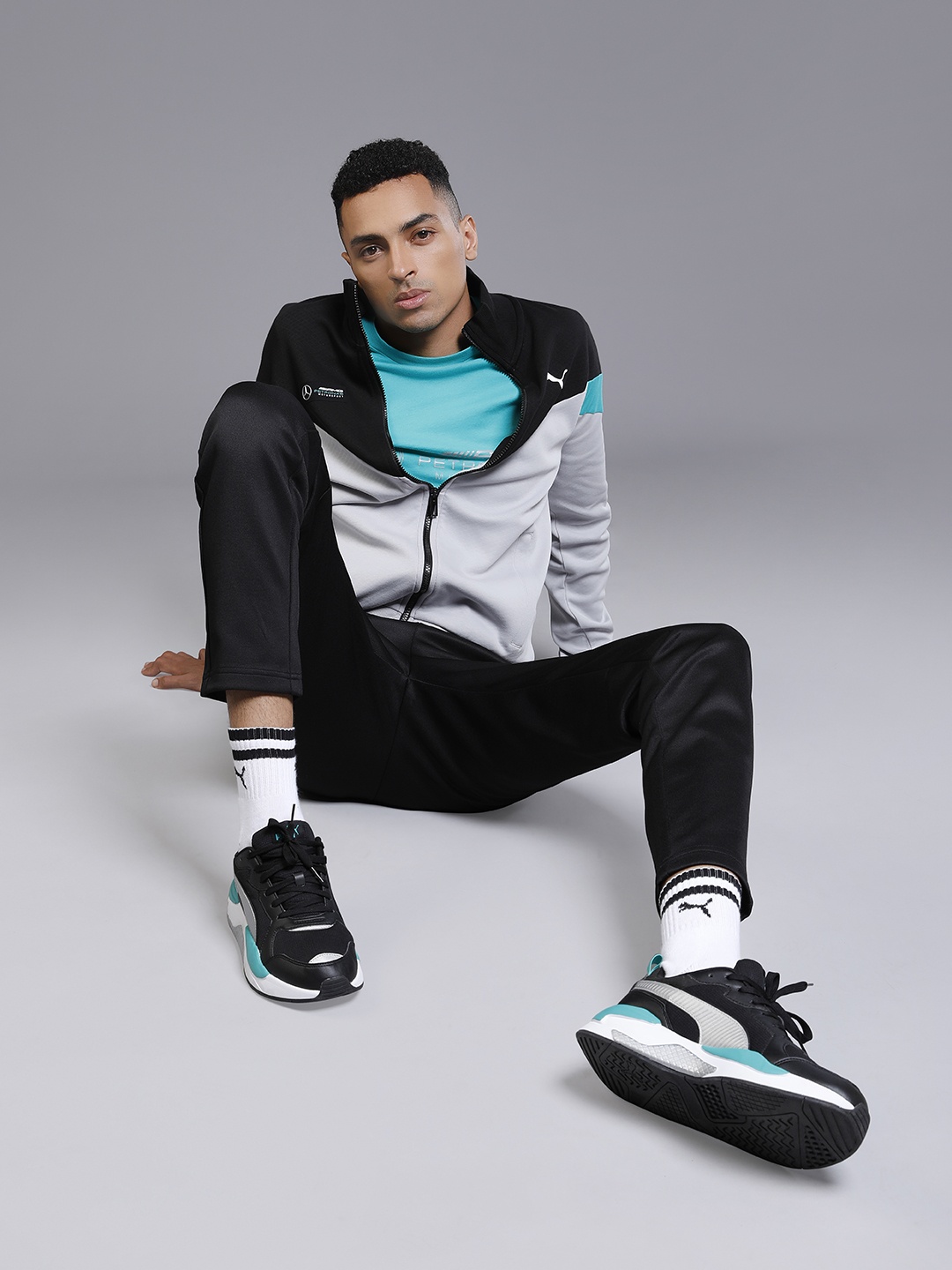 

PUMA Motorsport Men Black & Sea Green Colourblocked MAPM X-Ray Sneakers
