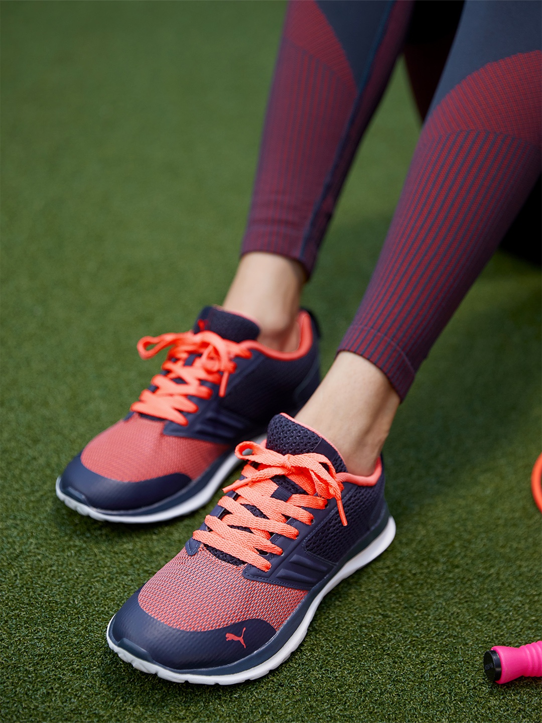 

Puma Women Navy Blue Peach Agile T2 NM V1 Running Shoes