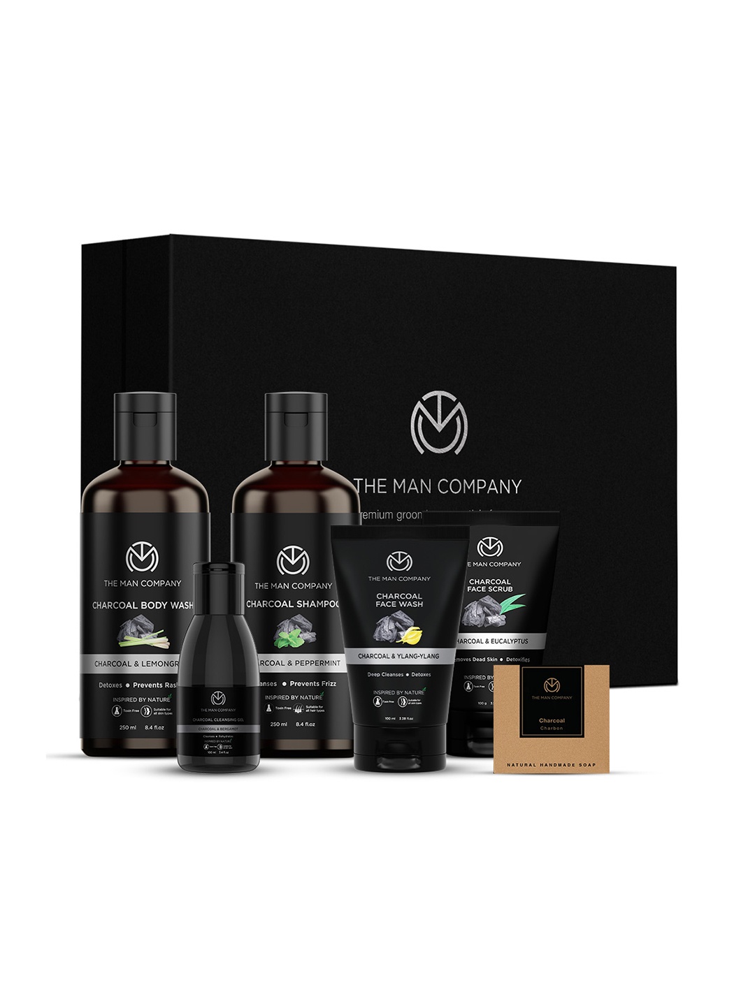 

THE MAN COMPANY Charcoal Grooming Kit, Black