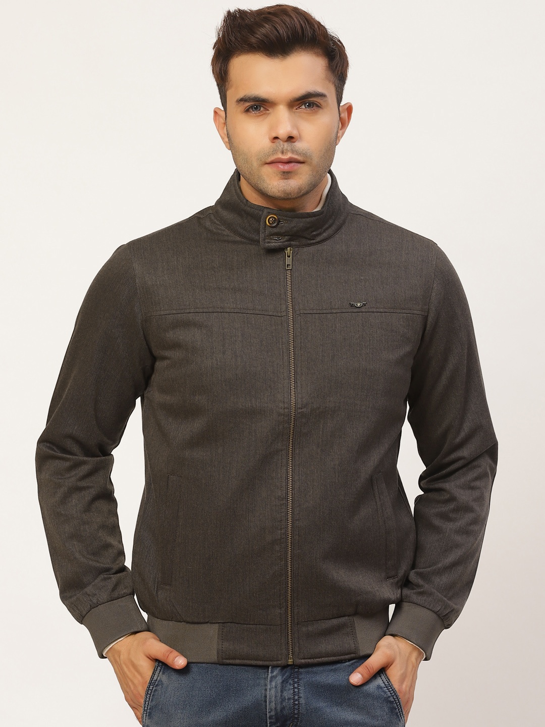 

Pierre Carlo Men Brown Solid Lightweight Bomber Jacket