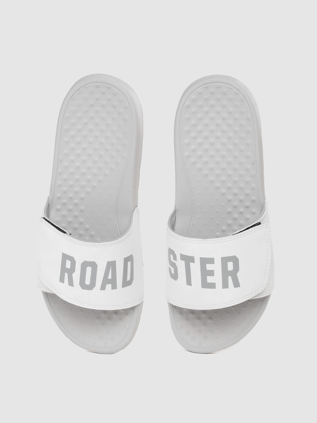 

Roadster Men White & Grey Brand Logo Print Sliders