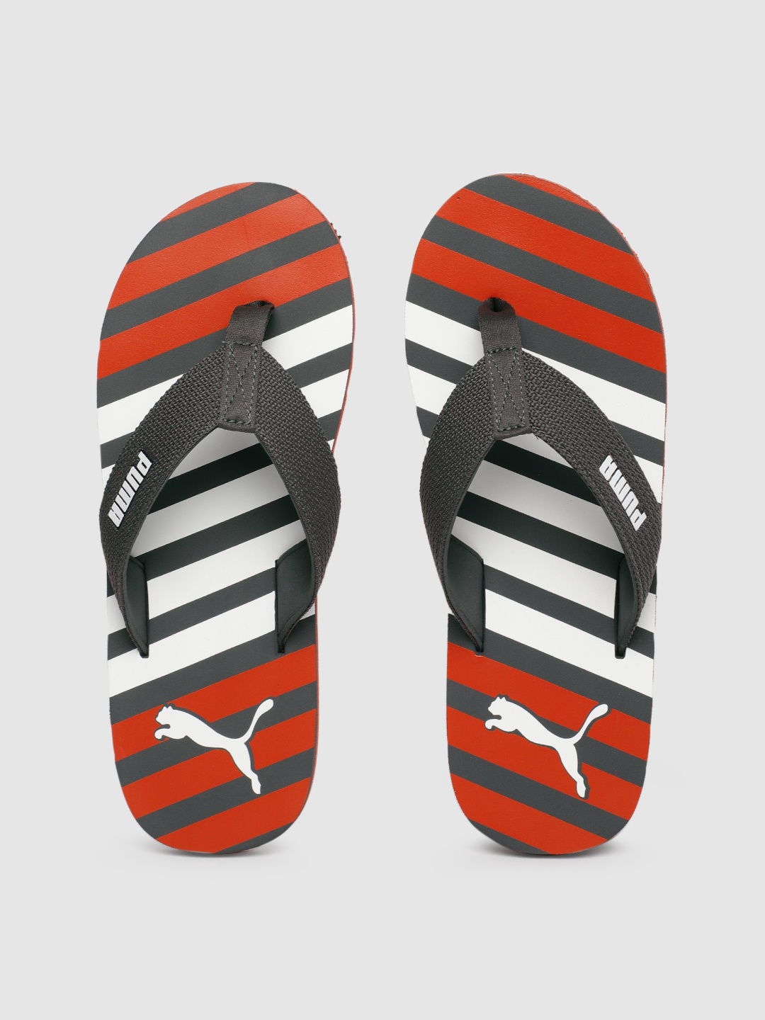

Puma Men Grey & White Striped Thong Flip-Flops