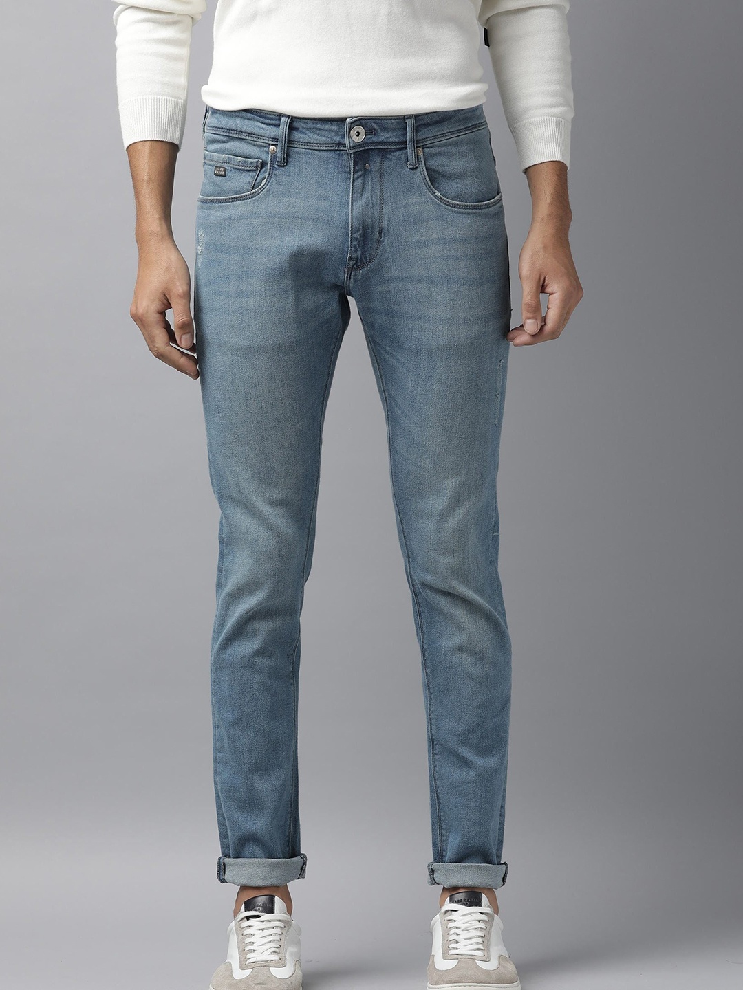 

RARE RABBIT Men Rug Regular Fit Tapered Fit Ed Jeans, Blue