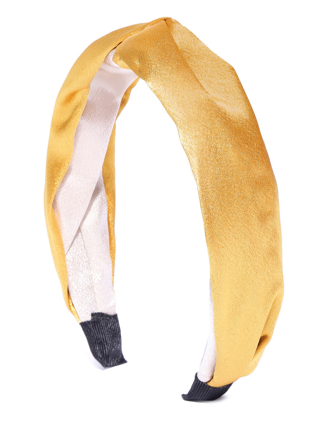 

Blueberry Women Mustard Yellow & Beige Colourblocked Handcrafted Hairband