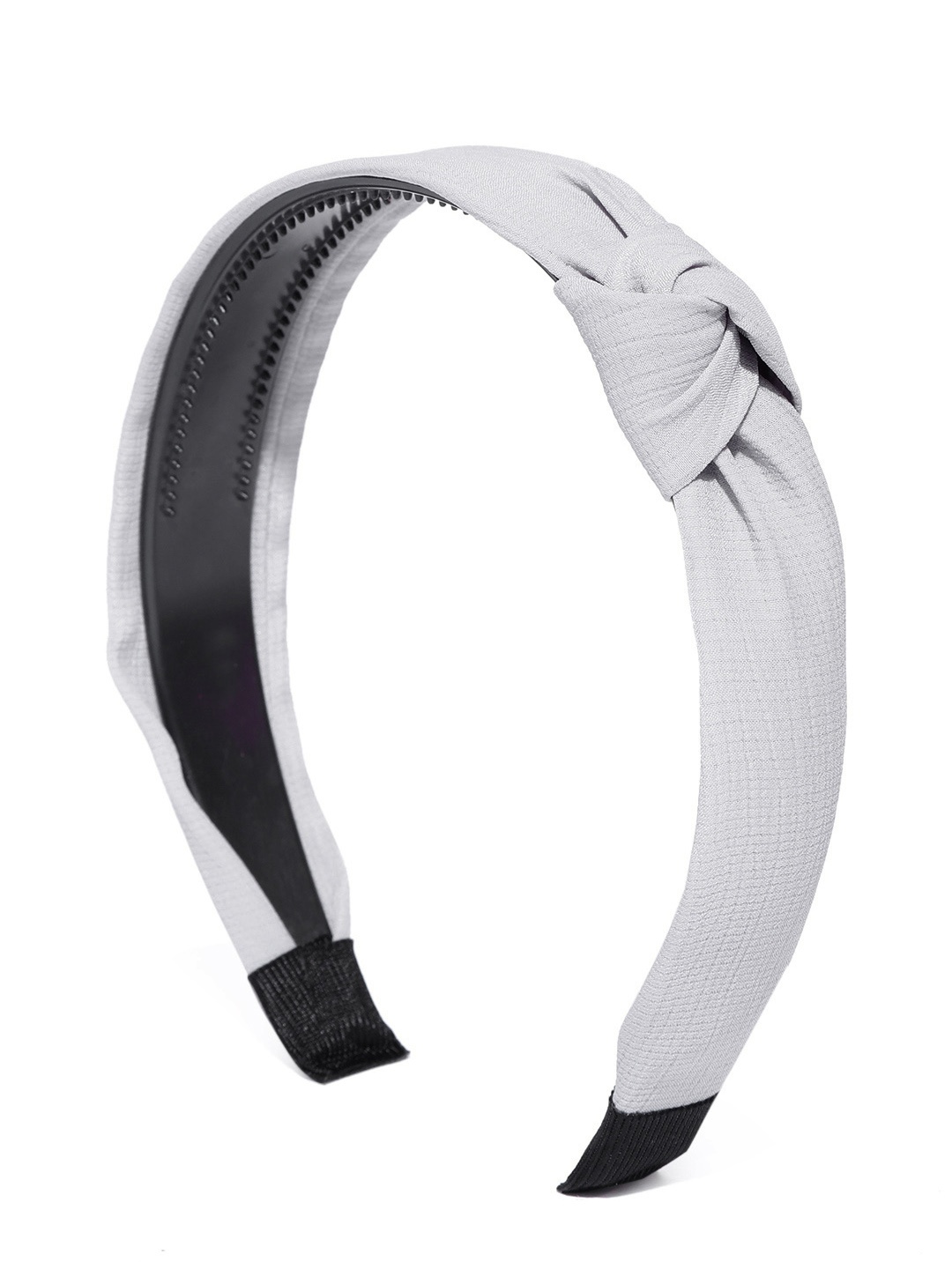 

Blueberry Women Grey Self Design Handcrafted Hairband With Knot Detail